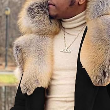 ジャケット・アウター BELPER 21AW ATTACHED FUR SLEEVES DGHM-JLMY Men's Slim Zipper Winter Loose Fur Coat Fuzzy Furry Fur